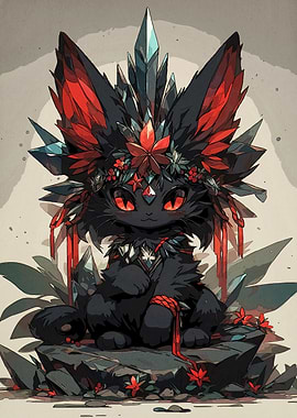 Crystal Crowned Black Cat