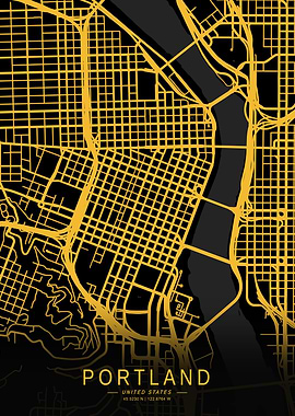 Golden Portland City Map