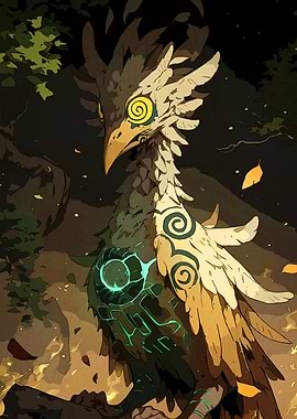 Stylized Bird Creature Forest