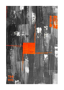 Abstract Painting with Orange Accents