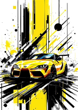 Toyota Supra Abstract Art