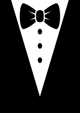 Black and White Tuxedo Illustration