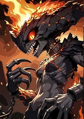 Fiery Dragon-like Creature