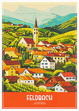 Feldbach Austria Travel Poster