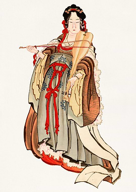 Asian Woman Playing Stringed Instrument