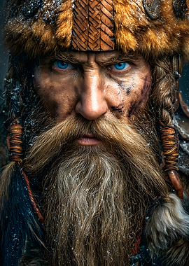 Intense Viking Warrior Portrait