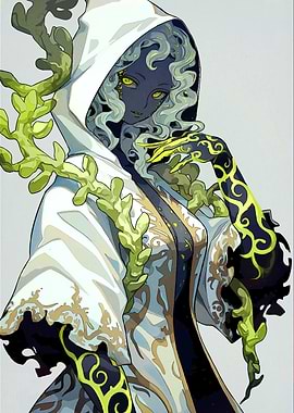 Mysterious hooded figure