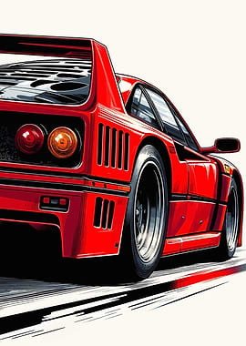 Red Sports Car Rear View