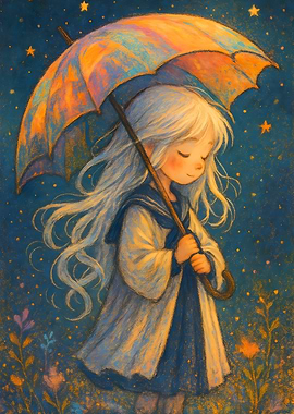 Starlit Umbrella Reverie