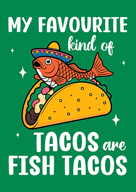 Fish Taco Cartoon Illustration
