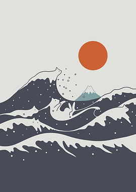 Cats in The Great Wave