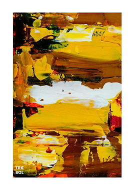 Abstract Yellow and Brown Painting