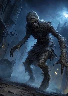 Menacing Mummy in a Dark Alley
