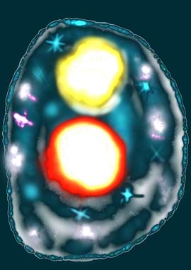 Abstract Celestial Body with Stars Luminous Space Stone