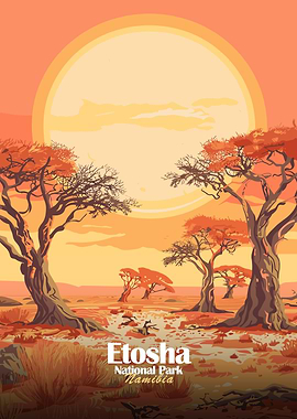 Etosha National Park, Namibia Illustration