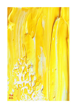 Abstract Yellow and White Paint Strokes