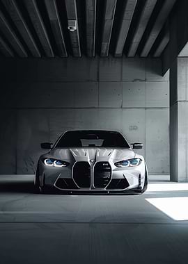 Sleek Silver BMW M3 Front View