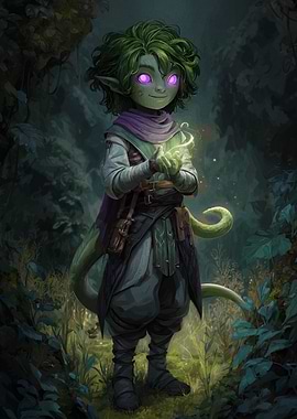 Lizardfolk Child with Magic