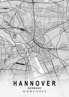 Hannover Light City Map