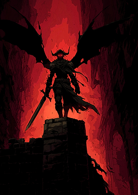 Demon Warrior Red Landscape