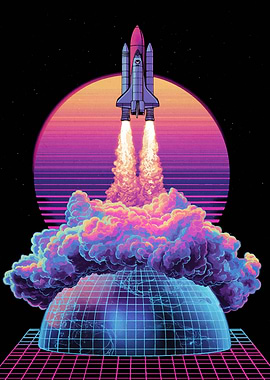 Retro Space Shuttle Launch