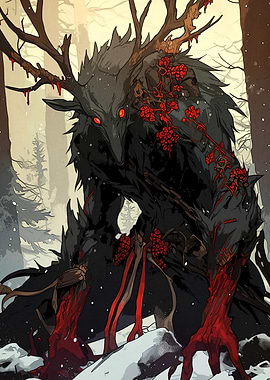 Forest Monster Antlers Berries