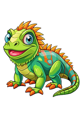 Cartoon Iguana Illustration