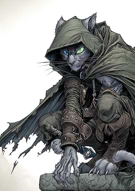 Anthropomorphic Cat Rogue Illustration