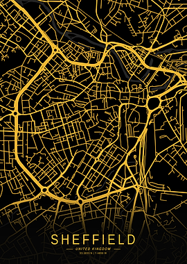 Golden Sheffield City Map