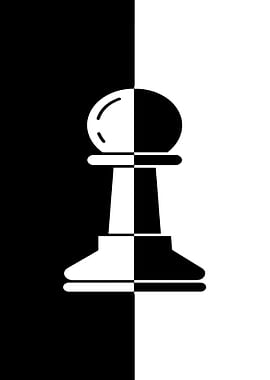 Chess Pawn Black and White
