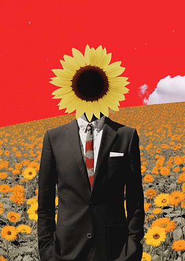 Sunflower Head Suit Surreal