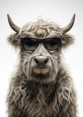 Cool Yak with Sunglasses Portrait