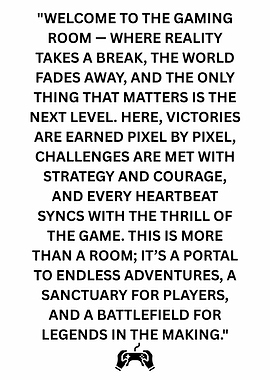 Gaming Room Inspirational Quote Poster