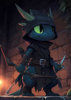 Lizardfolk Rogue in Dungeon