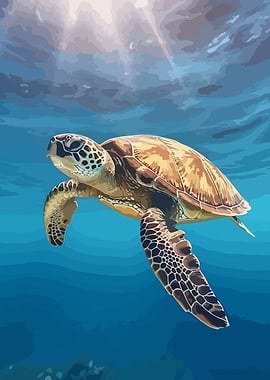 Sea Turtle Underwater