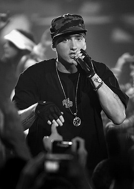 Eminem Performing Live in Black and White