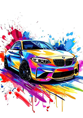 Colorful BMW M2 Digital Art