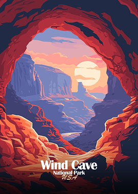 Wind Cave National Park Illustration