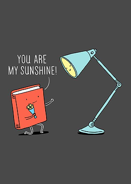 Book and Lamp Cartoon