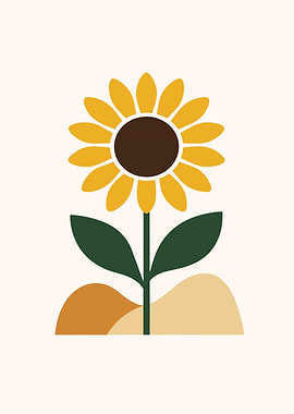 Minimalist Sunflower Illustration