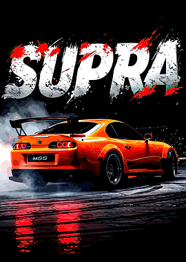 Orange Supra Car Art