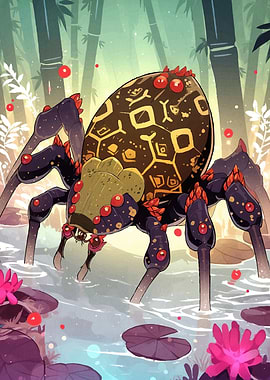 Stylized Spider Lily Pond