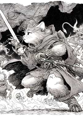 Cat Warrior with Sword