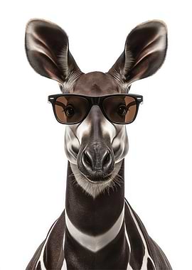 Cool Okapi with Sunglasses