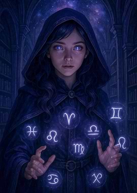 Zodiac Witch in Library
