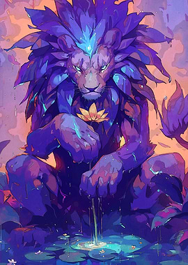 Purple Lion Lotus Flower