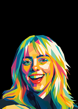 Billie Eilish Colorful Pop Art Portrait