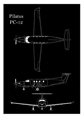 Pilatus PC-12 Aircraft Blueprint