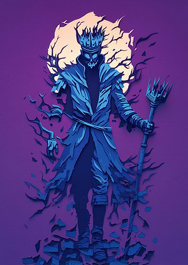 Undead King with Crown and Scepter Portrait