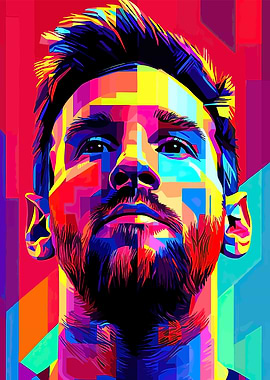 Lionel Messi Colorful Portrait